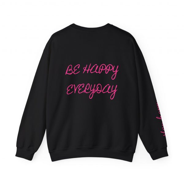Crewneck Sweatshirt — Pink Bow "Be Happy Everyday" Cozy Motivational Pullover