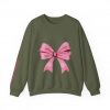 Crewneck Sweatshirt — Pink Bow "Be Happy Everyday" Cozy Motivational Pullover