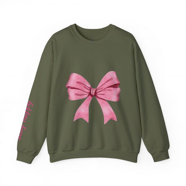 Crewneck Sweatshirt — Pink Bow "Be Happy Everyday" Cozy Motivational Pullover