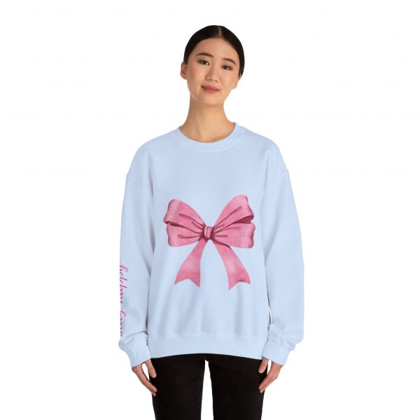 Crewneck Sweatshirt — Pink Bow "Be Happy Everyday" Cozy Motivational Pullover