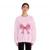 Crewneck Sweatshirt — Pink Bow "Be Happy Everyday" Cozy Motivational Pullover