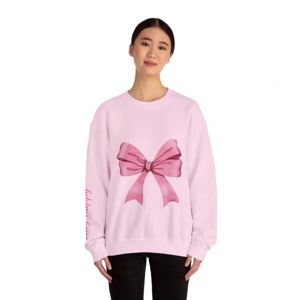 Crewneck Sweatshirt — Pink Bow "Be Happy Everyday" Cozy Motivational Pullover