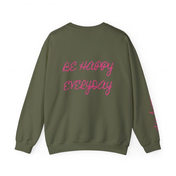 Crewneck Sweatshirt — Pink Bow "Be Happy Everyday" Cozy Motivational Pullover