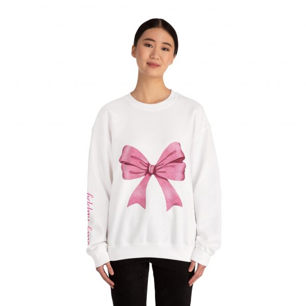 Crewneck Sweatshirt — Pink Bow "Be Happy Everyday" Cozy Motivational Pullover