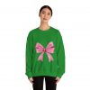 Crewneck Sweatshirt — Pink Bow "Be Happy Everyday" Cozy Motivational Pullover
