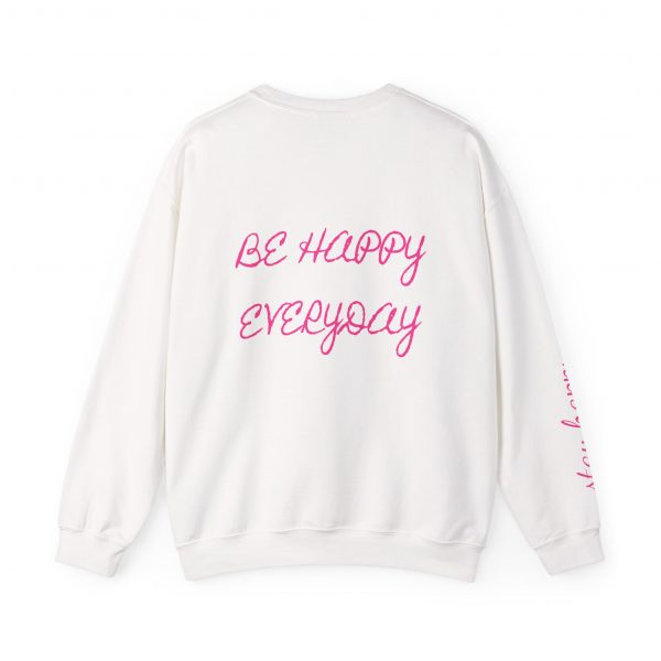Crewneck Sweatshirt — Pink Bow "Be Happy Everyday" Cozy Motivational Pullover