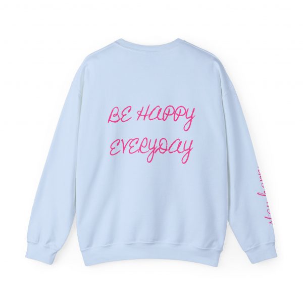 Crewneck Sweatshirt — Pink Bow "Be Happy Everyday" Cozy Motivational Pullover