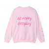 Crewneck Sweatshirt — Pink Bow "Be Happy Everyday" Cozy Motivational Pullover