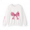 Crewneck Sweatshirt — Pink Bow "Be Happy Everyday" Cozy Motivational Pullover