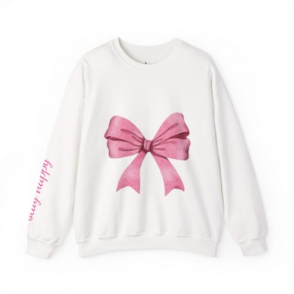 Crewneck Sweatshirt — Pink Bow "Be Happy Everyday" Cozy Motivational Pullover