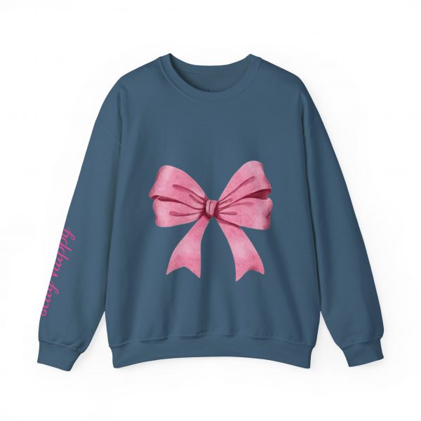 Crewneck Sweatshirt — Pink Bow "Be Happy Everyday" Cozy Motivational Pullover