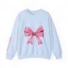 Crewneck Sweatshirt — Pink Bow "Be Happy Everyday" Cozy Motivational Pullover