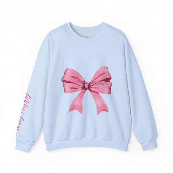 Crewneck Sweatshirt — Pink Bow "Be Happy Everyday" Cozy Motivational Pullover