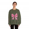 Crewneck Sweatshirt — Pink Bow "Be Happy Everyday" Cozy Motivational Pullover