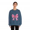 Crewneck Sweatshirt — Pink Bow "Be Happy Everyday" Cozy Motivational Pullover