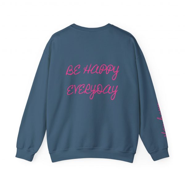 Crewneck Sweatshirt — Pink Bow "Be Happy Everyday" Cozy Motivational Pullover