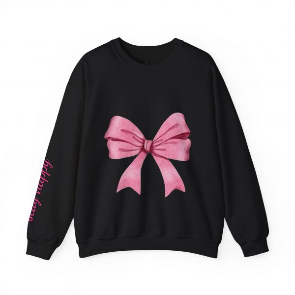 Crewneck Sweatshirt — Pink Bow "Be Happy Everyday" Cozy Motivational Pullover