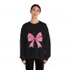 Crewneck Sweatshirt — Pink Bow "Be Happy Everyday" Cozy Motivational Pullover