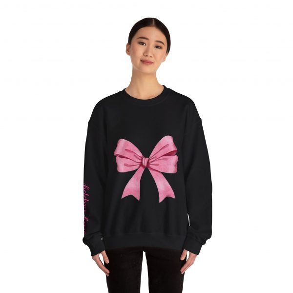 Crewneck Sweatshirt — Pink Bow "Be Happy Everyday" Cozy Motivational Pullover