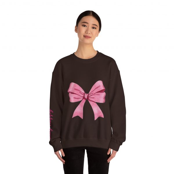 Crewneck Sweatshirt — Pink Bow "Be Happy Everyday" Cozy Motivational Pullover