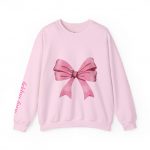 Crewneck Sweatshirt — Pink Bow "Be Happy Everyday" Cozy Motivational Pullover