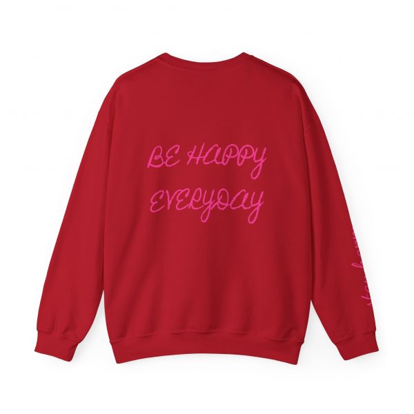 Crewneck Sweatshirt — Pink Bow "Be Happy Everyday" Cozy Motivational Pullover