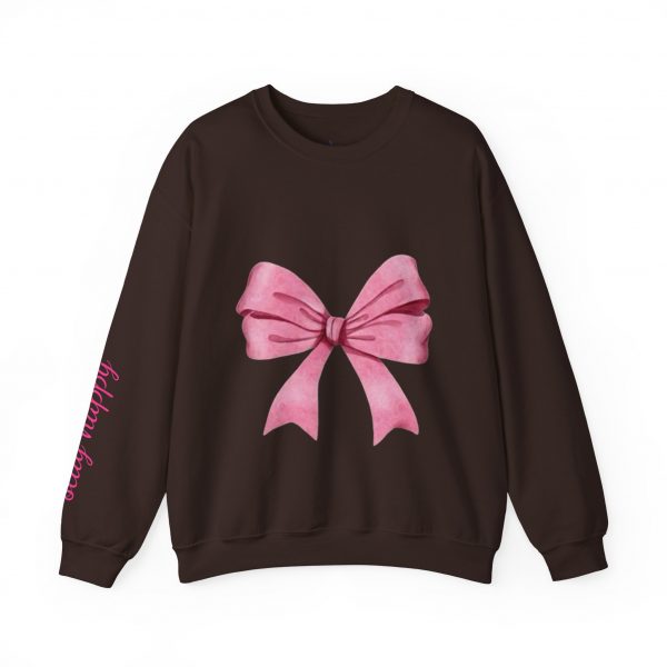 Crewneck Sweatshirt — Pink Bow "Be Happy Everyday" Cozy Motivational Pullover