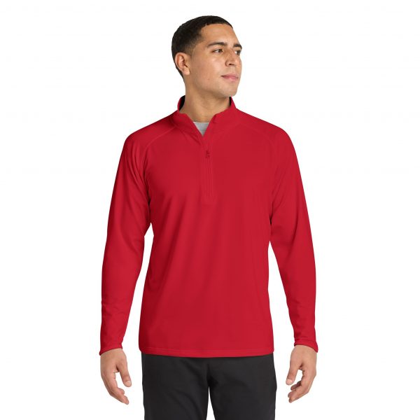 18397182901200307508_2048.jpeg Men's Embroidered Sport Quarter-Zip Pullover — Lightweight Moisture-Wicking Performance Top