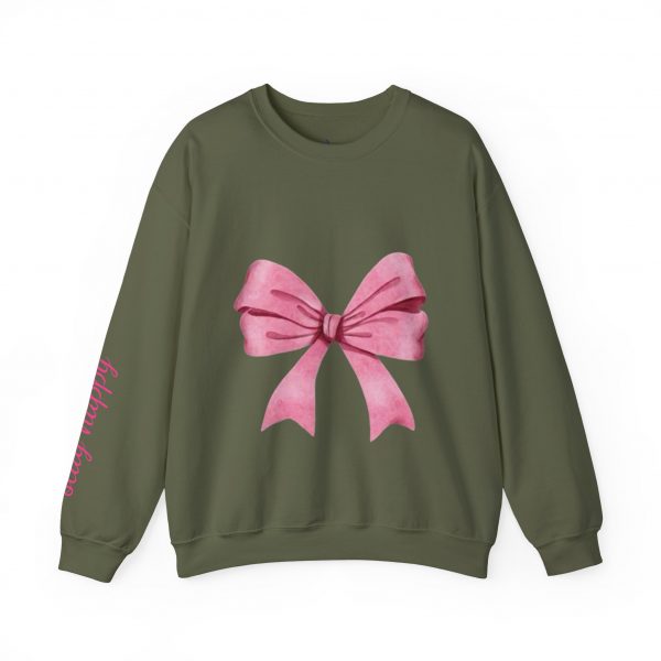 12060595929176228691_2048.jpeg Crewneck Sweatshirt — Pink Bow "Be Happy Everyday" Cozy Motivational Pullover