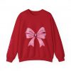14599158792688117313_2048.jpeg Crewneck Sweatshirt — Pink Bow "Be Happy Everyday" Cozy Motivational Pullover