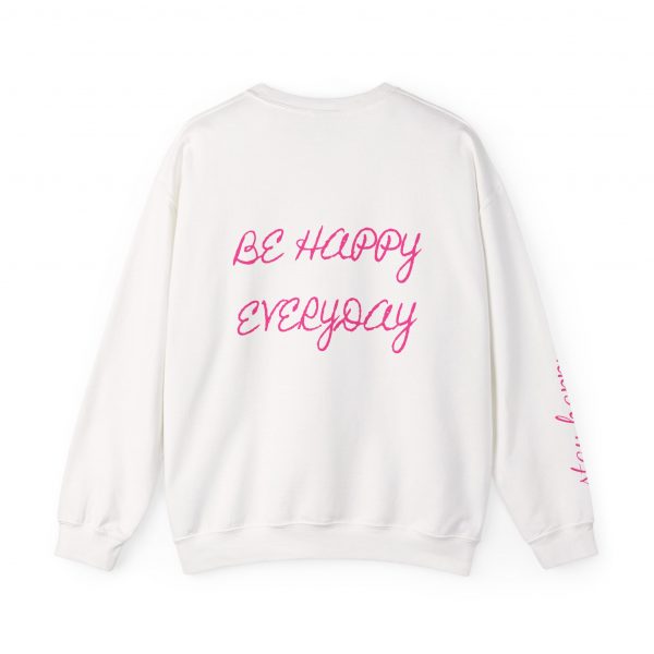 16932318771487672934_2048.jpeg Crewneck Sweatshirt — Pink Bow "Be Happy Everyday" Cozy Motivational Pullover