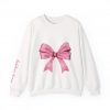 4341216389385651880_2048.jpeg Crewneck Sweatshirt — Pink Bow "Be Happy Everyday" Cozy Motivational Pullover