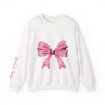 Crewneck Sweatshirt — Pink Bow "Be Happy Everyday" Cozy Motivational Pullover