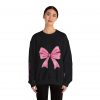 6445573323488330798_2048.jpeg Crewneck Sweatshirt — Pink Bow "Be Happy Everyday" Cozy Motivational Pullover