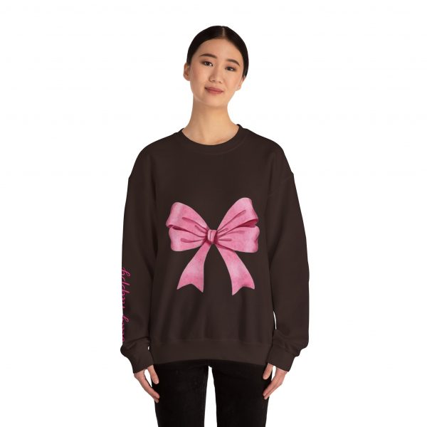 7891734573626080393_2048.jpeg Crewneck Sweatshirt — Pink Bow "Be Happy Everyday" Cozy Motivational Pullover