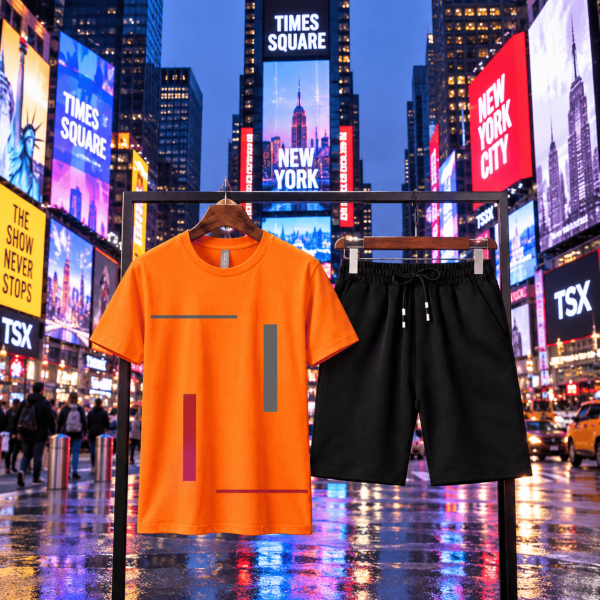 ad1 Men's Vertical Stripe 2-Piece Casual Set