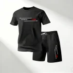kf-S0a1d4f39c9aa4032b6dfd125b2466d49g Summer Casual Quick Dry T-Shirts Sets for Men O-Neck Short Sleeve + Sports Shorts 2 Piece Gym Training Suit Hot Sale 2026 Street
