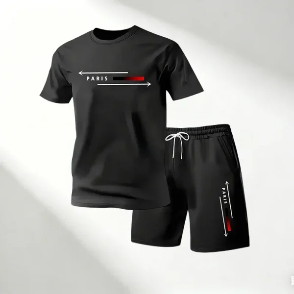 kf-S0a1d4f39c9aa4032b6dfd125b2466d49g Summer Casual Quick Dry T-Shirts Sets for Men O-Neck Short Sleeve + Sports Shorts 2 Piece Gym Training Suit Hot Sale 2026 Street