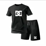 kf-S5a36787432444a60a7baa852304ae88fT Summer Fashion Trendy Casual Sports Two Piece Set Men's Short sleeved T-shirt+Shorts Set Quick-drying